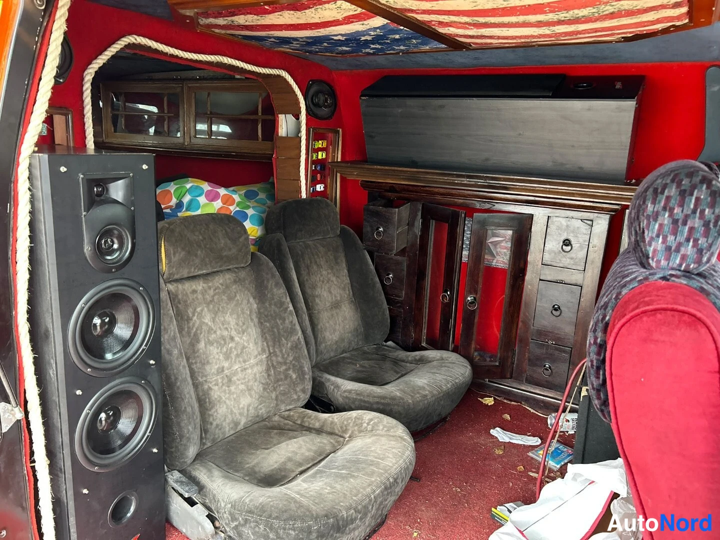Oranssi Chevrolet Chevy Van 1990, takaistuimet, kuva 7