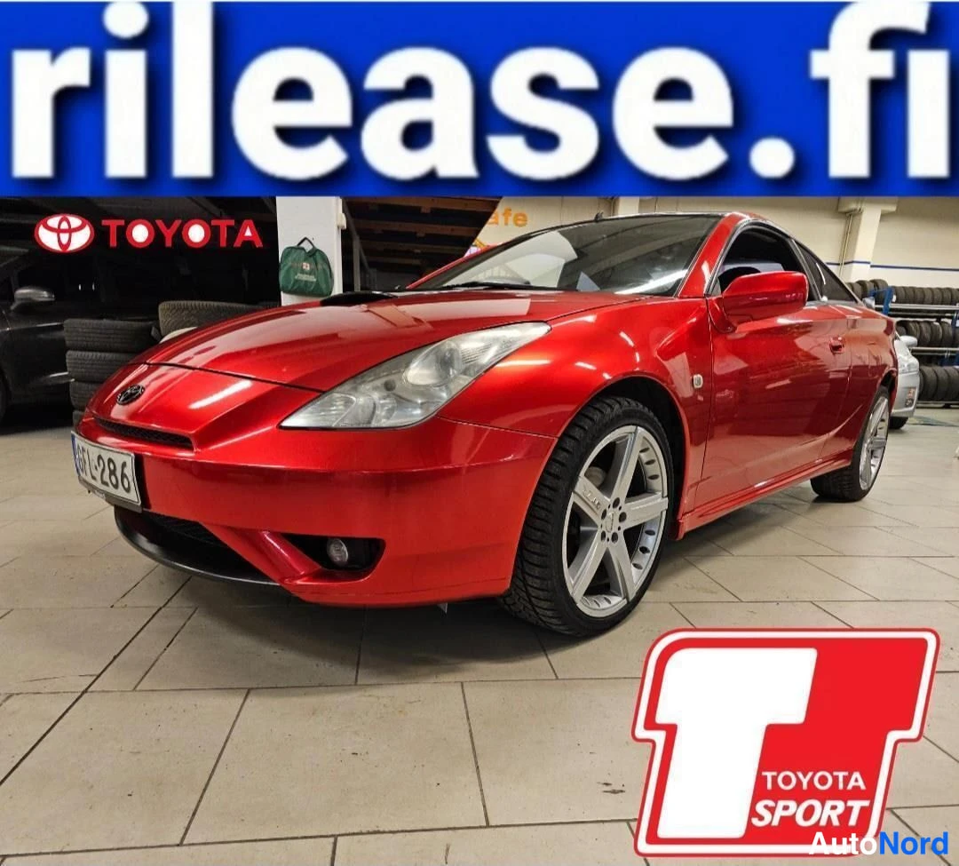 Punainen Toyota Celica 2003, etuviisto, keula vasemmalle, kuva 2