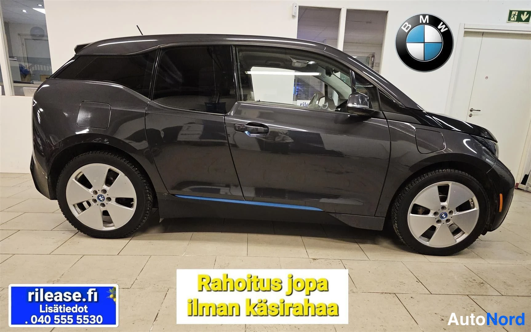 Harmaa BMW i3 2015, sivulta, kuva 5