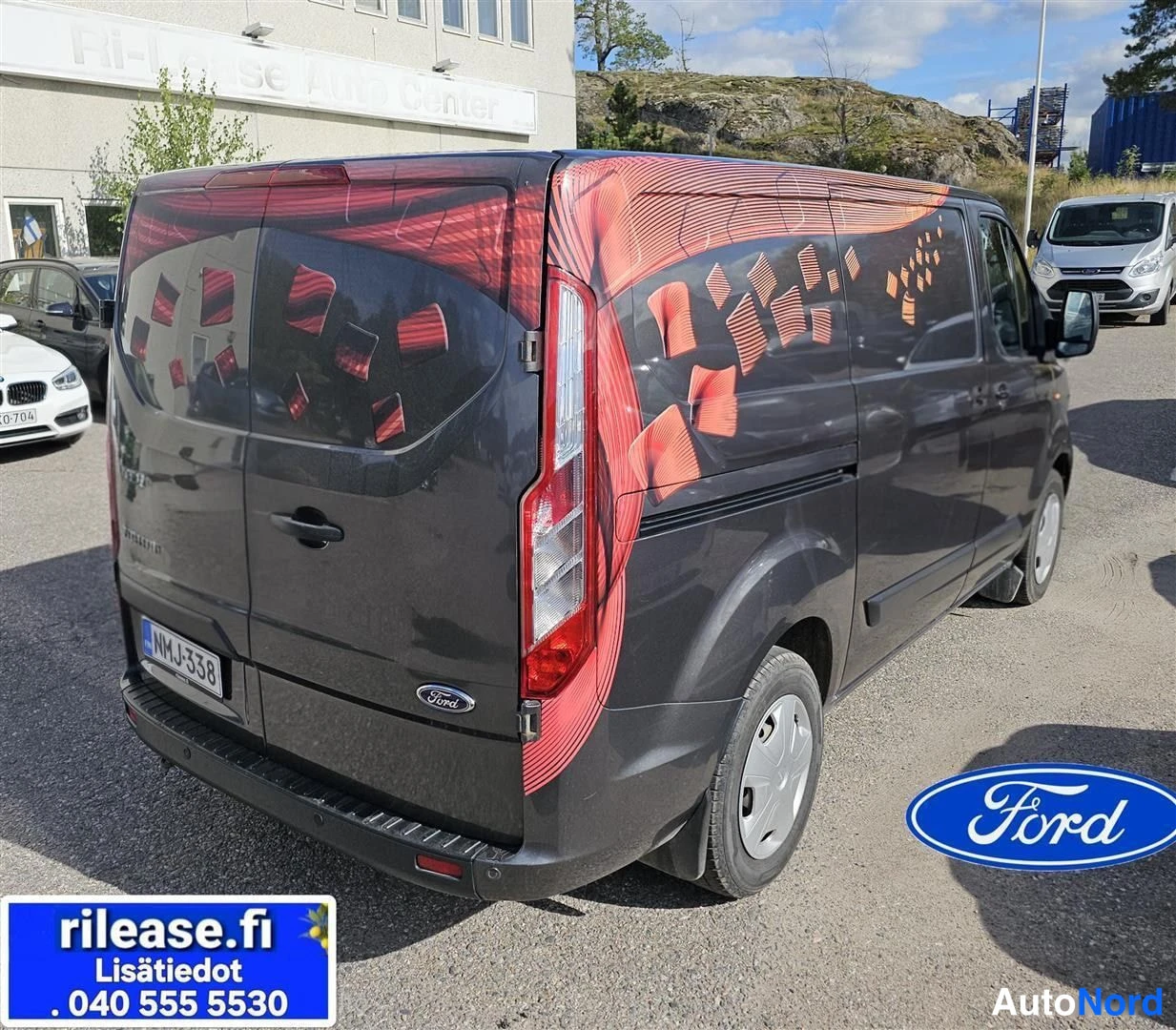 Harmaa Ford Transit Custom 2021, takaviisto, kuva 5