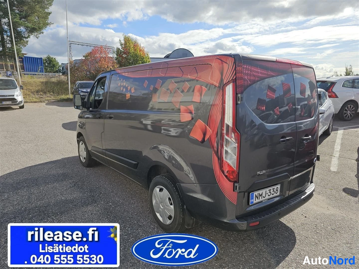 Harmaa Ford Transit Custom 2021, takaviisto, kuva 6