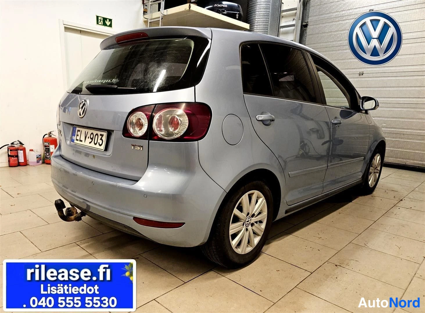 Sininen Volkswagen Golf Plus 2011, takaviisto, kuva 6