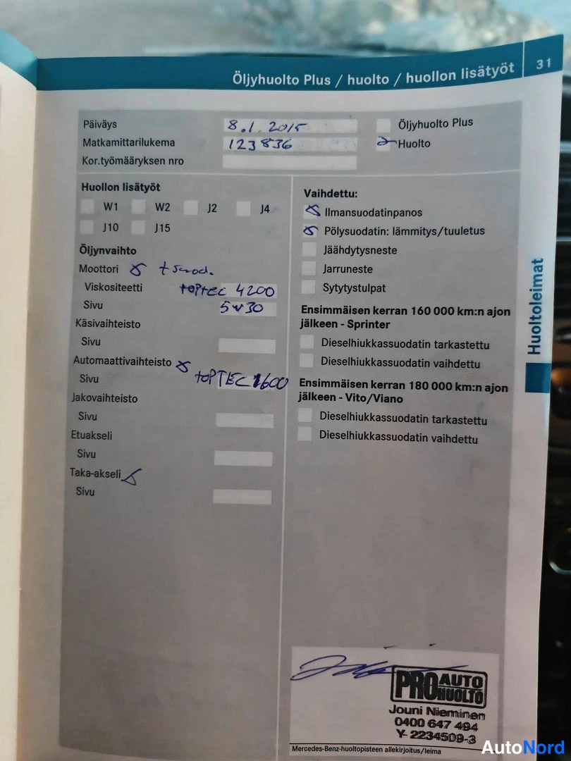Valkoinen Mercedes-Benz Vito 115 CDI 2010, asiakirja, kuva 16