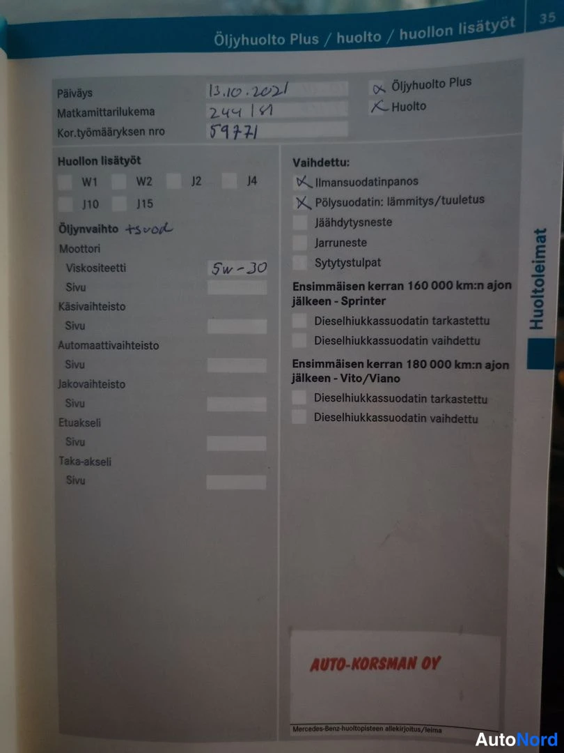 Valkoinen Mercedes-Benz Vito 115 CDI 2010, asiakirja, kuva 20